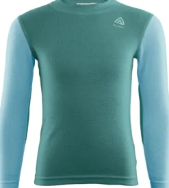 Aclima Kids WarmWool lasten merinopaita, vihreä/sininen