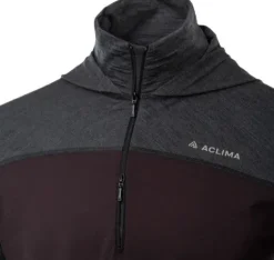 Aclima LightWool 180 Hoodie M's Chocolate Plum / Marengo