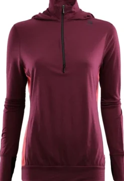 Aclima Lightwool Hoodie naisten merinovillahuppari, viininpunainen