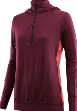 Aclima Lightwool Hoodie naisten merinovillahuppari, viininpunainen