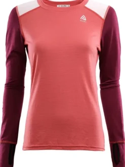 Aclima Lightwool Reinforced Crewneck naisten merinopaita, Baked Apple/Zinfandel/Nature