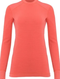 Aclima StreamWool Crewneck käännettävä naisten kerrastopaita, Spiced Coral