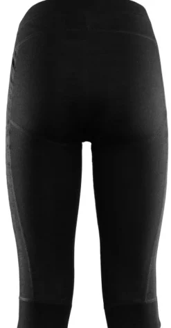 Aclima WarmWool 3/4 Summit Longs Woman naisten kerrastohousut, musta