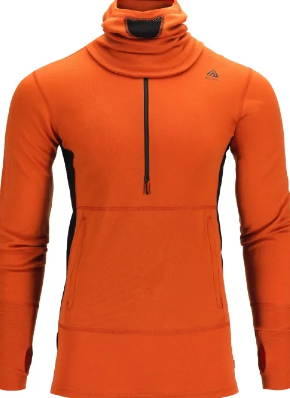 Aclima WarmWool Hoodsweater w/Zip kerrastopaita, Gold Flame/Jet Black