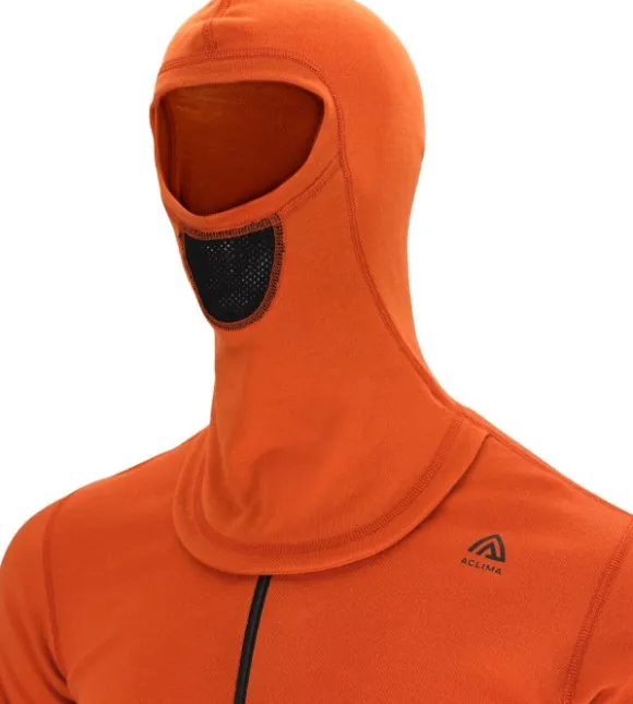 Aclima WarmWool Hoodsweater w/Zip kerrastopaita, Gold Flame/Jet Black