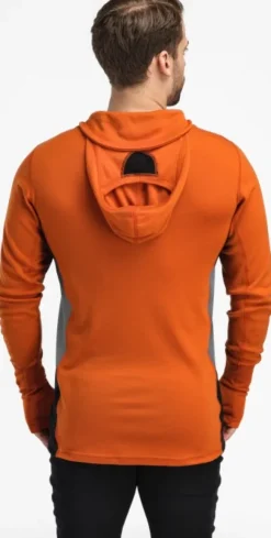 Aclima WarmWool Hoodsweater w/Zip kerrastopaita, Gold Flame/Jet Black