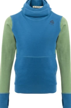 Aclima WarmWool Hoodsweater lasten kerrastopaita, Corsair/Dill