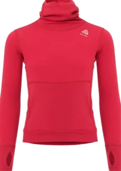 Aclima WarmWool Hoodsweater lasten kerrastopaita, Jester Red