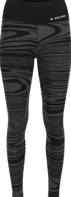 Aclima WarmWool Longs High Waist naisten kerrastohousut, Black Motion