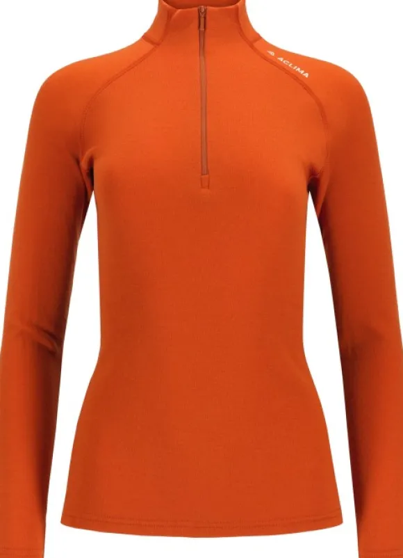 Aclima WarmWool Mockneck naisten kerrastopaita, Gold Flame