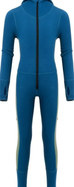 Aclima WarmWool Overall Kids lasten villahaalari, Corsair/Dill