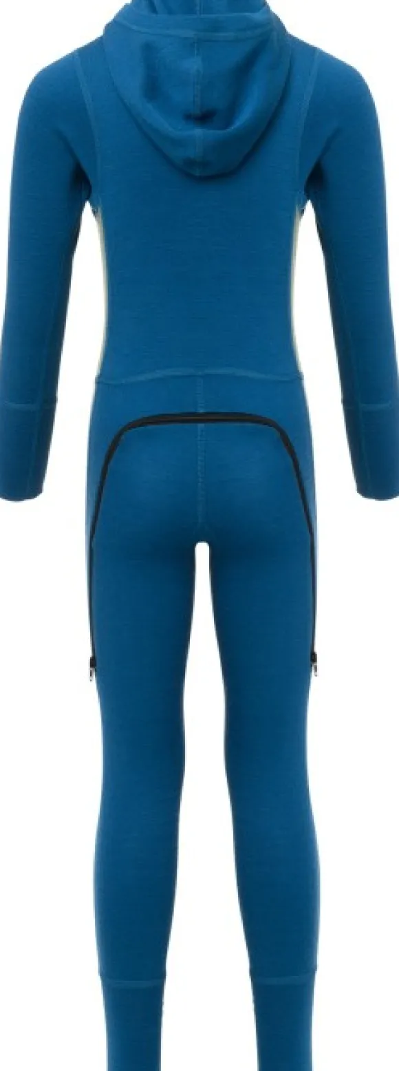 Aclima WarmWool Overall Kids lasten villahaalari, Corsair/Dill