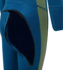 Aclima WarmWool Overall Kids lasten villahaalari, Corsair/Dill