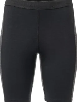 Aclima WarmWool Shorts Long WindWool V2 naisten puolipitkät kerrastohousut, Jet Black/Marengo