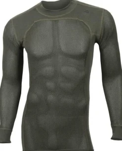 Aclima WN crew neck - aluskerrastopaita tumma oliivi