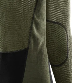 Aclima WoolNet Hybrid Mockneck kerrastopaita, musta/vihreä