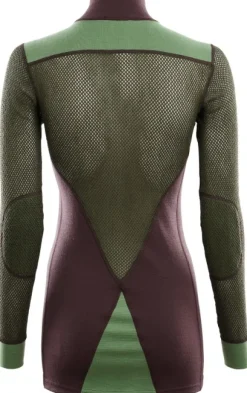 Aclima WoolNet Hybrid naisten kerrastopaita, luumunpunainen/vihreä