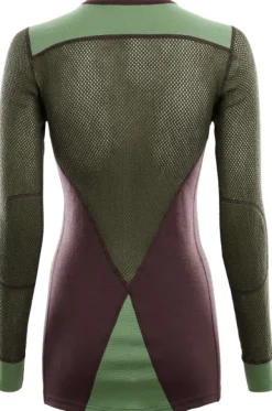 Aclima WoolNet Hybrid verkkoaluspaita, luumunpunainen/vihreä