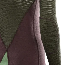 Aclima WoolNet Hybrid verkkoaluspaita, luumunpunainen/vihreä