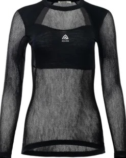 Aclima WoolNet Light Crewneck naisten kerrastopaita, musta