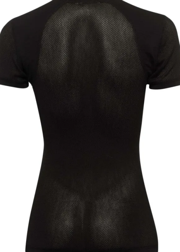 Aclima WoolNet Light T-shirt lyhythihainen naisten verkkoaluspaita, musta/vihreä