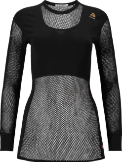 Aclima WoolNet Merino -naisten aluskerrastopaita (Jet Black)