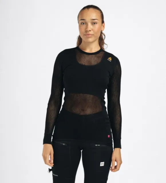 Aclima WoolNet Merino -naisten aluskerrastopaita (Jet Black)