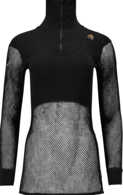 Aclima WoolNet Polo Shirt with Zip Woman Jet Black