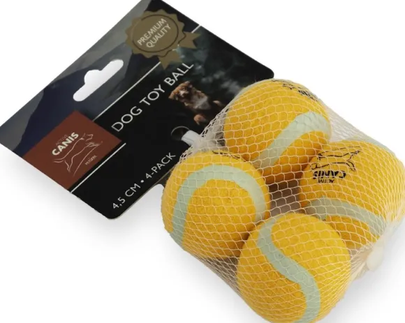 Active Canis Tennisball 4,5 cm Premium koiran tennispallo, oranssi, 4 kpl