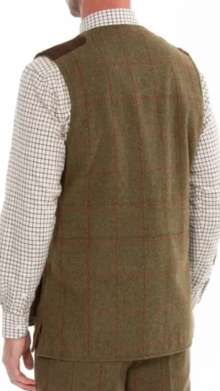 Alan Paine M's Combrook Tweed Shooting Waistcoat Sage