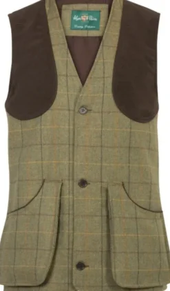 Alan Paine M's Rutland Tweed Shooting Waistcoat Dark Moss