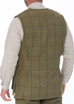 Alan Paine M's Rutland Tweed Shooting Waistcoat Dark Moss
