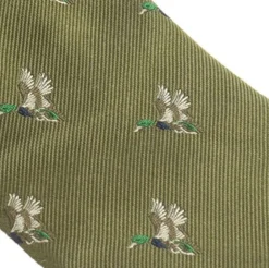 Alan Paine Silk Tie Duck Olive