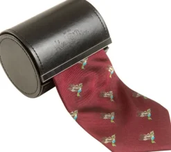 Alan Paine Silk Tie Duck Bordeaux
