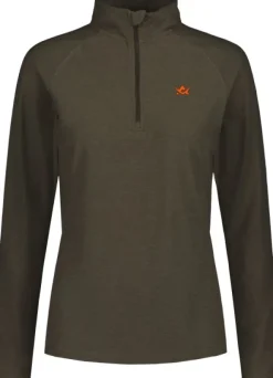Alaska CoolDry Half-Zip Top naisten paita, Moss Brown