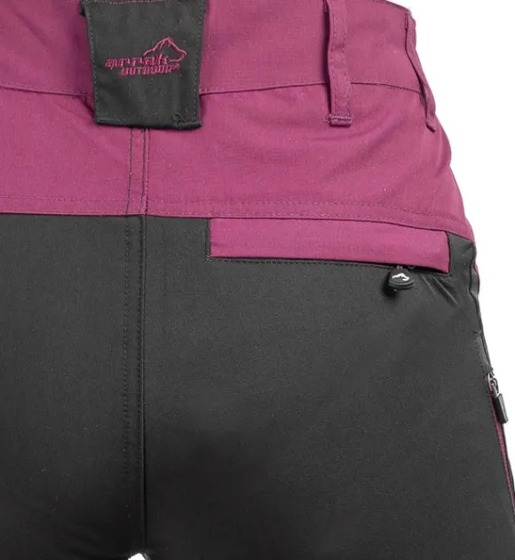 Arrak Active Stretch -ulkoiluhousut naisille, violetti/musta