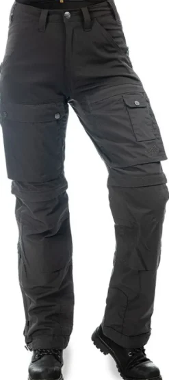 Arrak Flexible Zip Off Pant naisten katkolahjehousut, mustaharmaa
