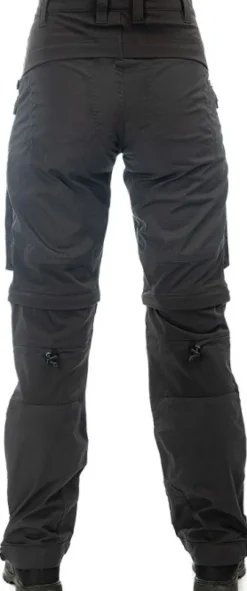 Arrak Flexible Zip Off Pant naisten katkolahjehousut, mustaharmaa