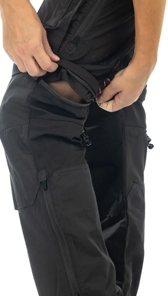 Arrak Flexible Zip Off Pant naisten katkolahjehousut, mustaharmaa
