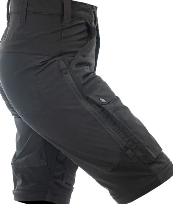 Arrak Flexible Zip Off Pant naisten katkolahjehousut, mustaharmaa