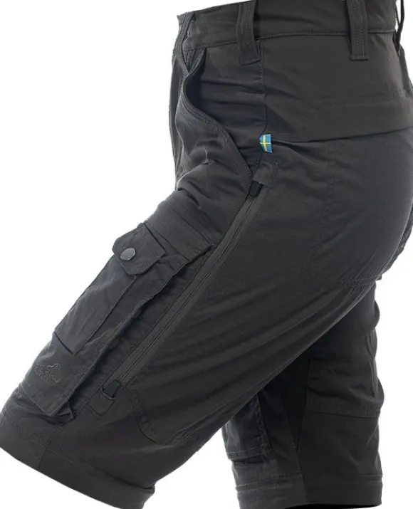 Arrak Flexible Zip Off Pant naisten katkolahjehousut, mustaharmaa