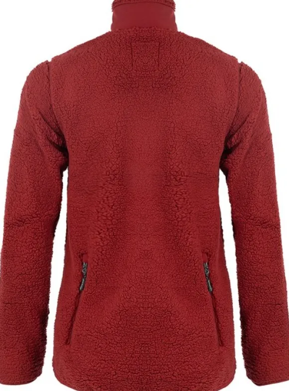 Arrak Sherpa Fleece Jacket naisten fleecetakki, Dark Red