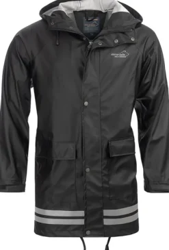 Arrak Unisex Raincoat pitkä sadetakki, musta