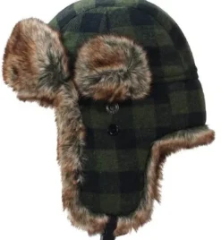 Avignon Flaps Talvihattu Vihreä Ruudullinen