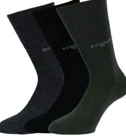 Avignon Liner Ull 3-pack Musta/Harmaa/Vihreä