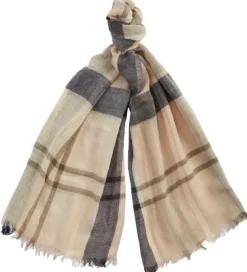 Barbour Abigail Tartan Scarf huivi, Dark Navy/Light Sand