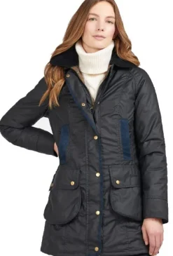Barbour Bower Wax Jacket naisten takki, Navy/Classic