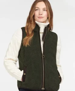 Barbour Burford Fleece naisten fleeceliivi, vihreä