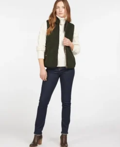 Barbour Burford Fleece naisten fleeceliivi, vihreä