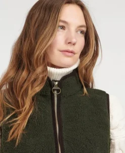 Barbour Burford Fleece naisten fleeceliivi, vihreä